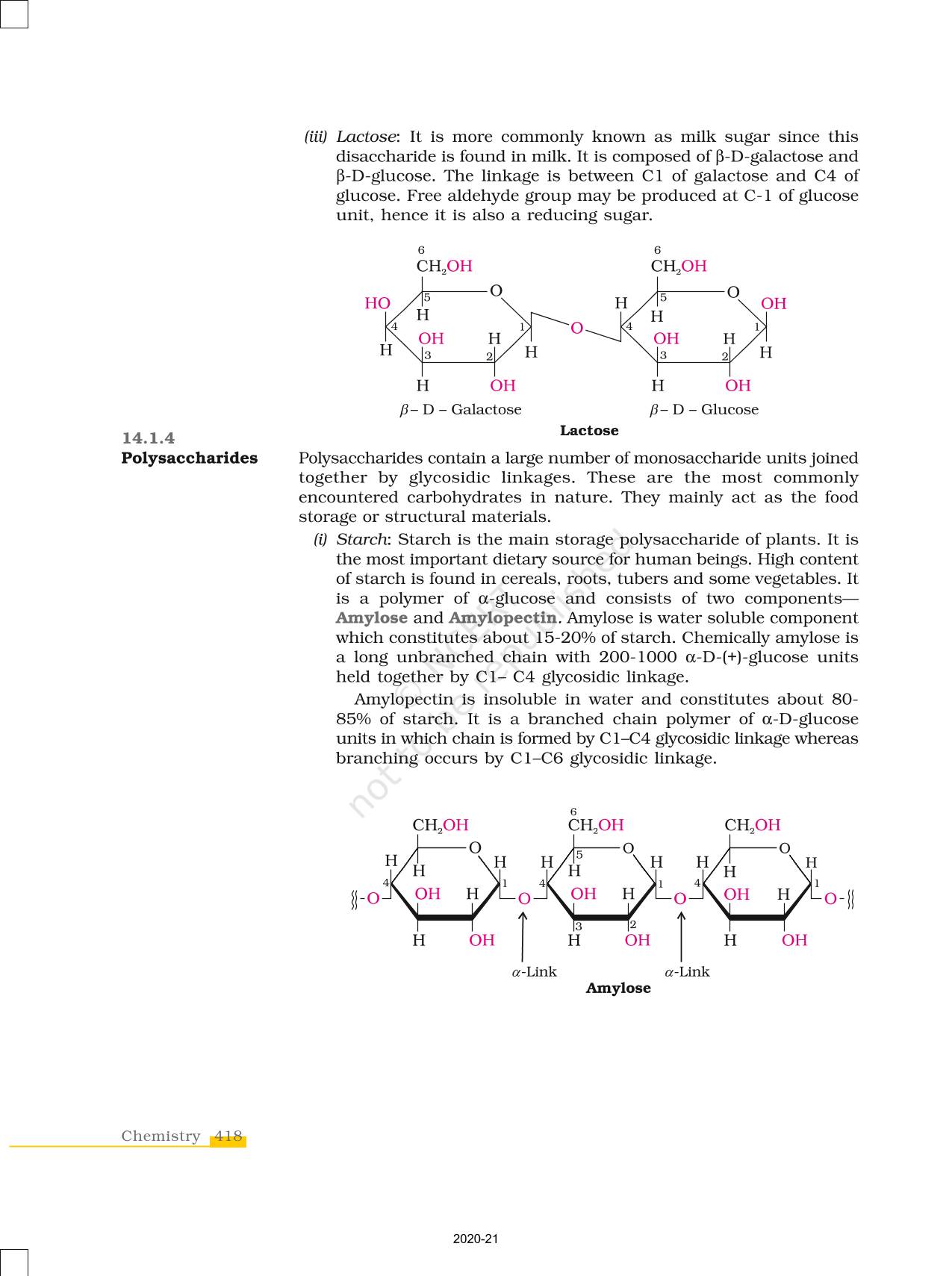 Biomolecules NCERT Book of Class 12 Chemistry Part II